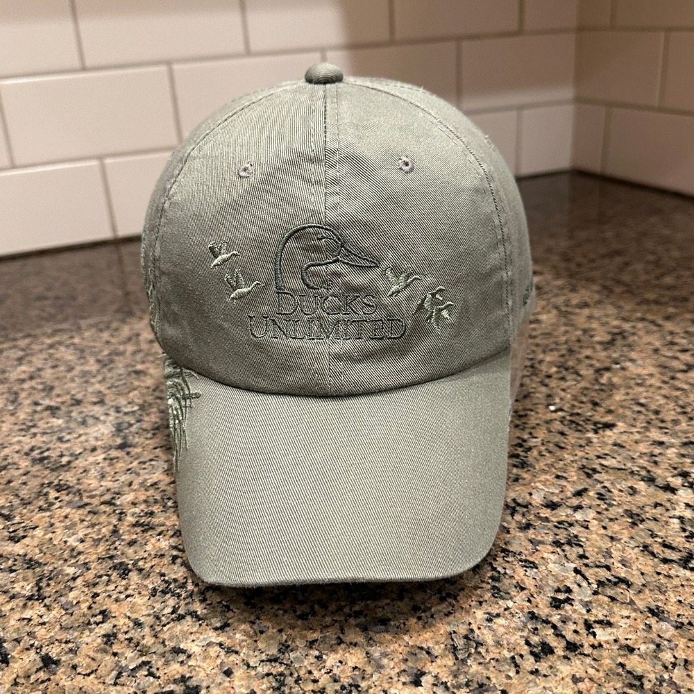 Ducks Unlimited DU Leader Retriever Dog Hat Cap Men's Osfm Olive Green Cotton